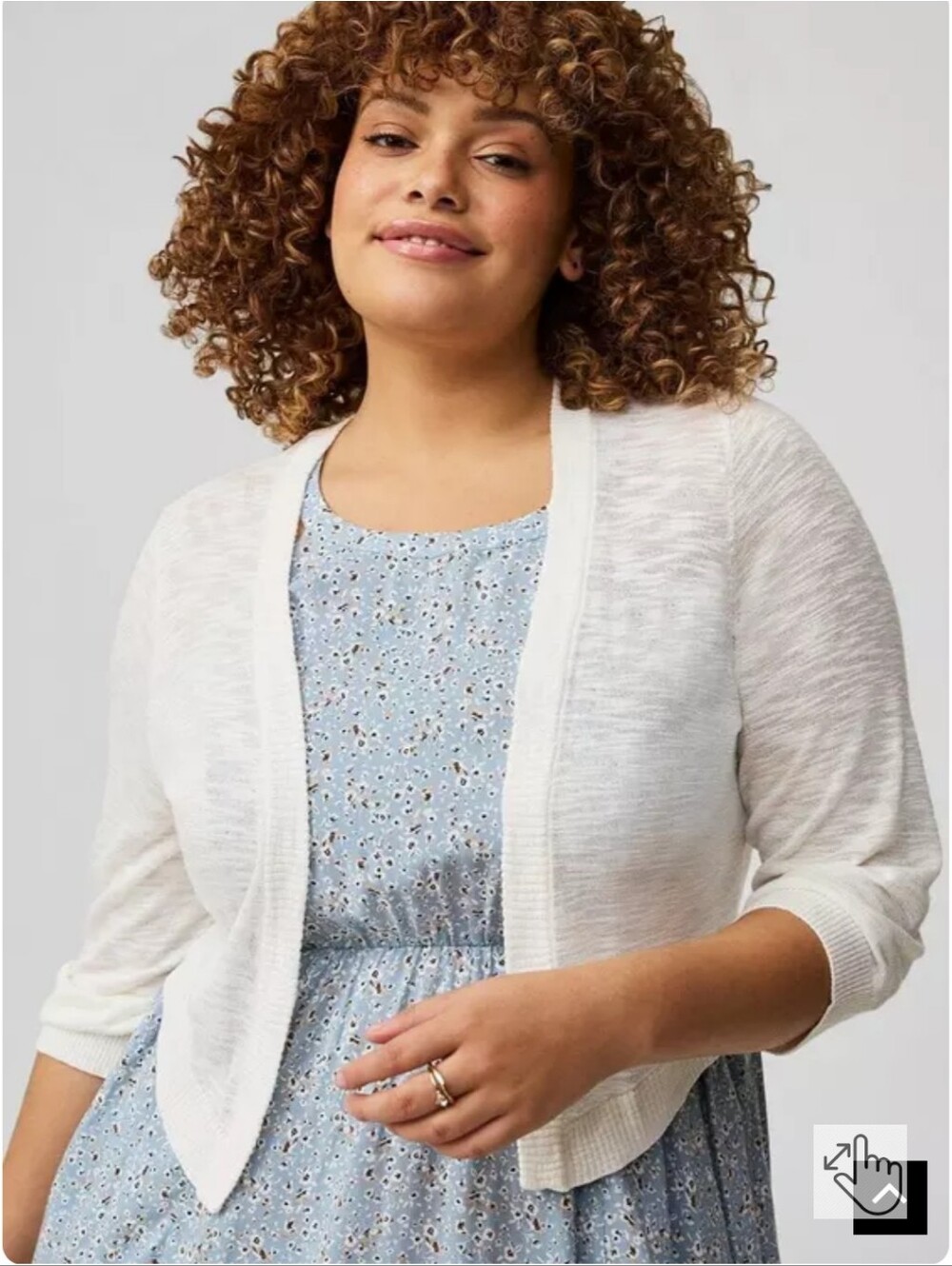 torrid White Open-Front Lightweight Cropped Cardigan
